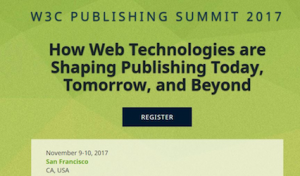 W3C Publishing Summit banner